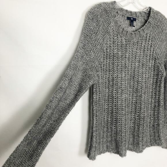 Gap Wool Blend Crew Neck Open Knit Pullover Sweater - Picture 5 of 10